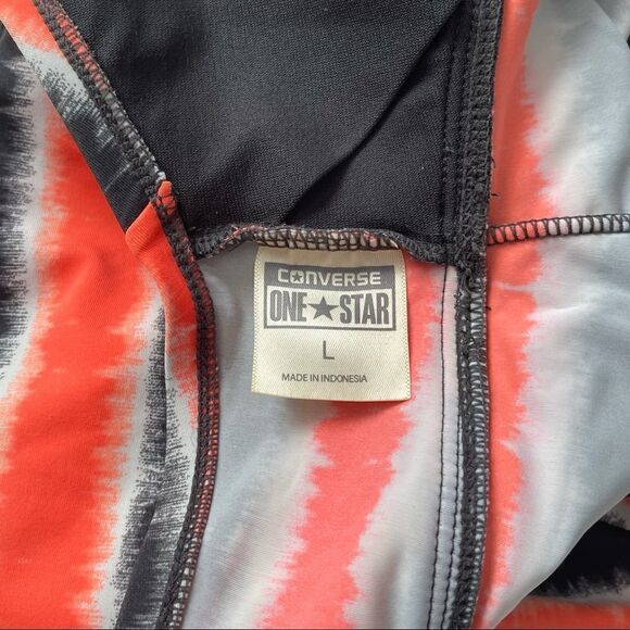 Converse Orange/Gray Stripe Tie Around Neck Tankini Top Sz L - Picture 9 of 11